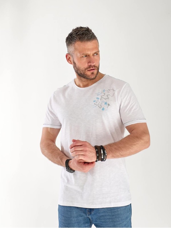 Чоловіча футболка з малюнком бiлого кольору