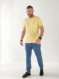 Мужская базовая футболка желтого цвета