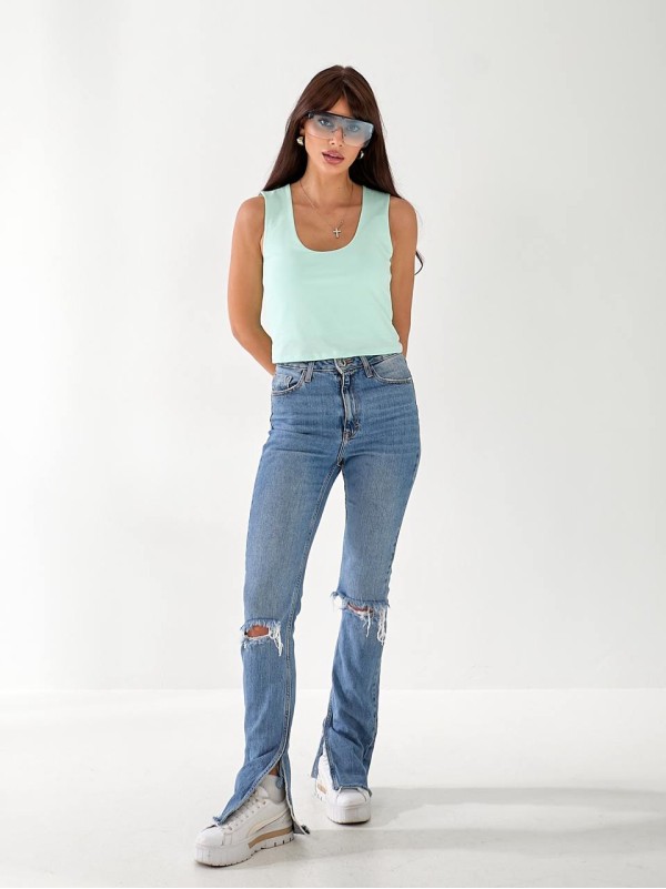 Майка базова жіноча м'ятного кольору