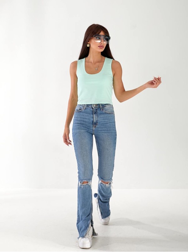 Майка базова жіноча м'ятного кольору