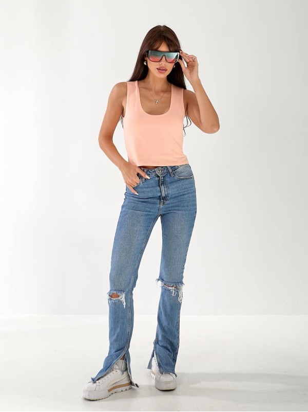 Майка базова жіноча пудрового кольору