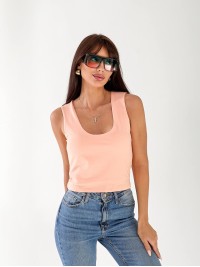 Женская базовая майка пудрового цвета