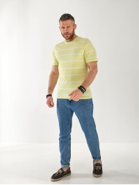 Чоловіча футболка в смужку салатового кольору