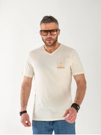 Мужская футболка  с узором бежевого цвета