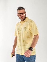 Чоловіча футболка поло з малюнком жовтого кольору