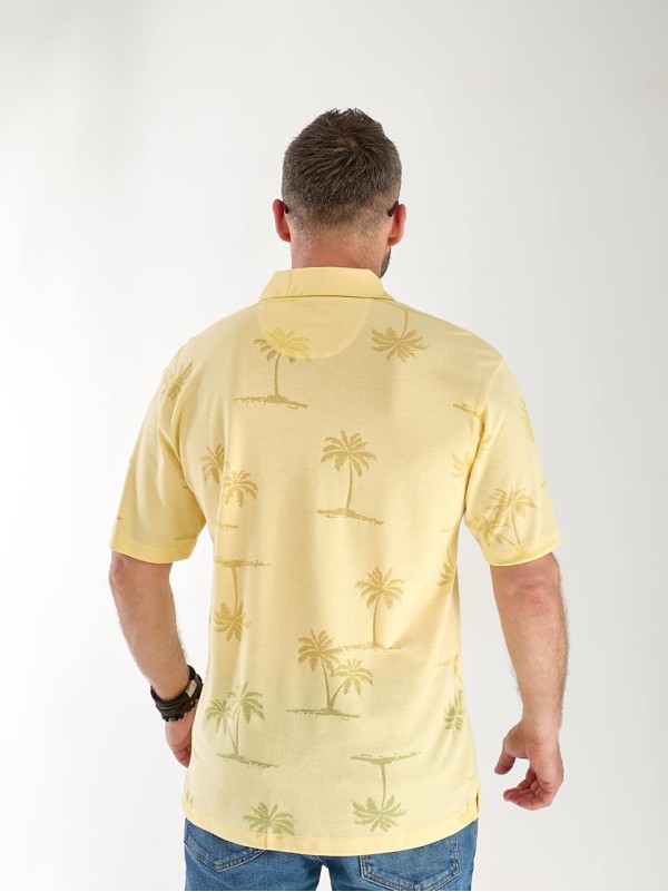 Чоловіча футболка поло з малюнком жовтого кольору