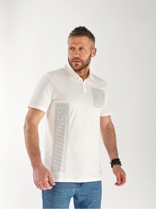 Футболка чоловіча поло білого кольору