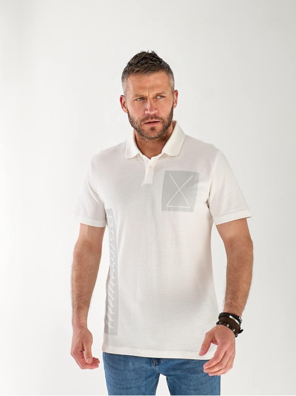 Футболка чоловіча поло білого кольору