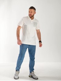 Футболка чоловіча поло білого кольору