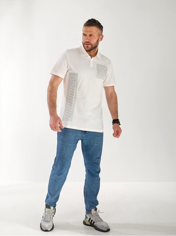 Футболка чоловіча поло білого кольору