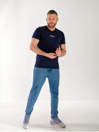 Чоловіча футболка з смужкою світловідбиваючої синього кольору