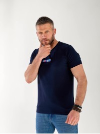 Чоловіча футболка з смужкою світловідбиваючої синього кольору