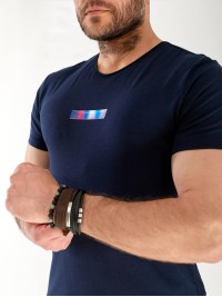 Чоловіча футболка з смужкою світловідбиваючої синього кольору