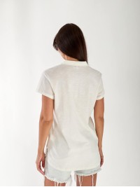 Жіноча футболка поло з написом білого кольору