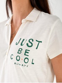 Жіноча футболка поло з написом білого кольору