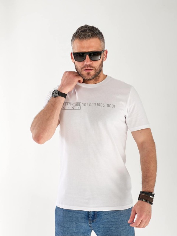 Чоловіча футболка з цифрами білого кольору