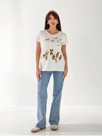 Жіноча футболка з малюнком білого кольору