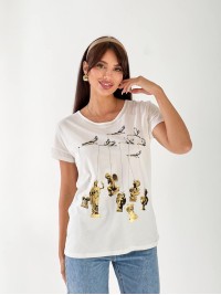 Жіноча футболка з малюнком білого кольору