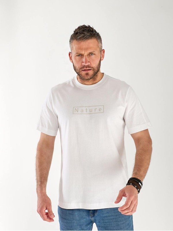 Чоловіча футболка з написом білого кольору