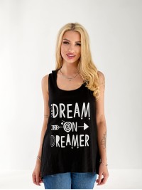 Майка подовжена жіноча з написом чорного кольору