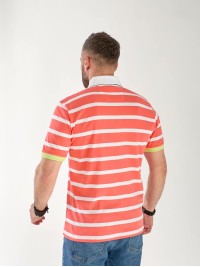 Чоловіча футболка поло в смужку помаранчевого кольору