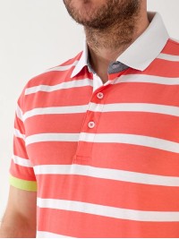 Чоловіча футболка поло в смужку помаранчевого кольору