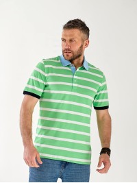 Чоловіча футболка поло в смужку зеленого кольору