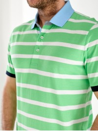 Чоловіча футболка поло в смужку зеленого кольору