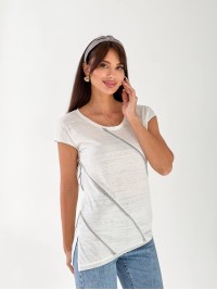 Жіноча базова футболка зі смужкою білого кольору