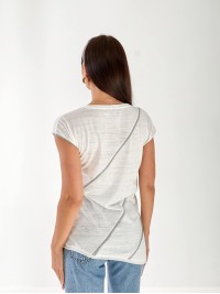 Жіноча базова футболка зі смужкою білого кольору