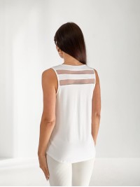 Жіноча футболка з сіткою білого кольору