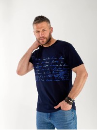 Чоловіча футболка з написом синього кольору