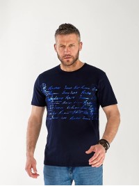 Чоловіча футболка з написом синього кольору