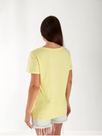 Жіноча футболка з візерунками жовтого кольору