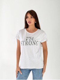 Жіноча футболка з написом бiлого кольору