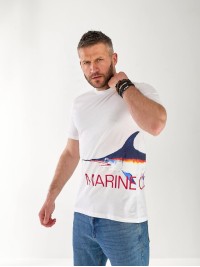 Чоловіча футболка з малюнком бiлого кольору