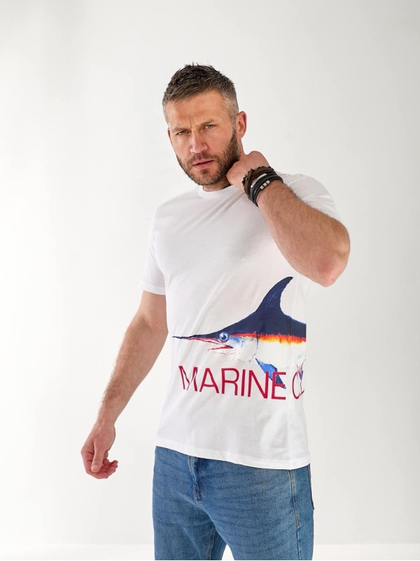 Чоловіча футболка з малюнком бiлого кольору