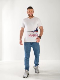 Чоловіча футболка з малюнком бiлого кольору