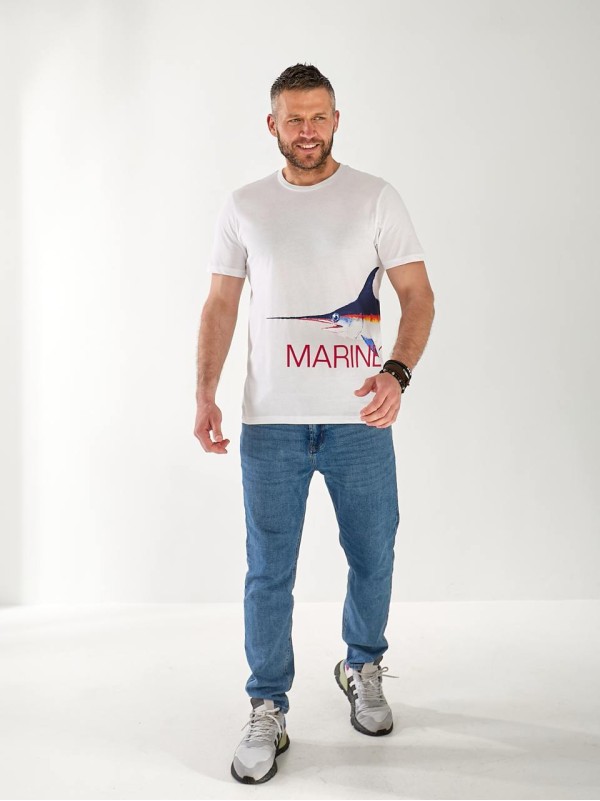 Чоловіча футболка з малюнком бiлого кольору