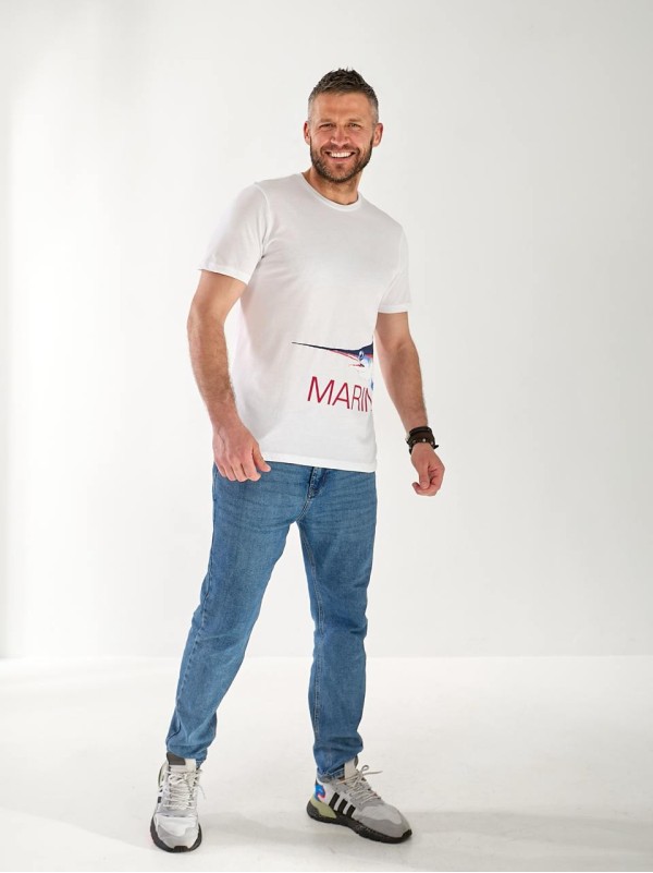 Чоловіча футболка з малюнком бiлого кольору