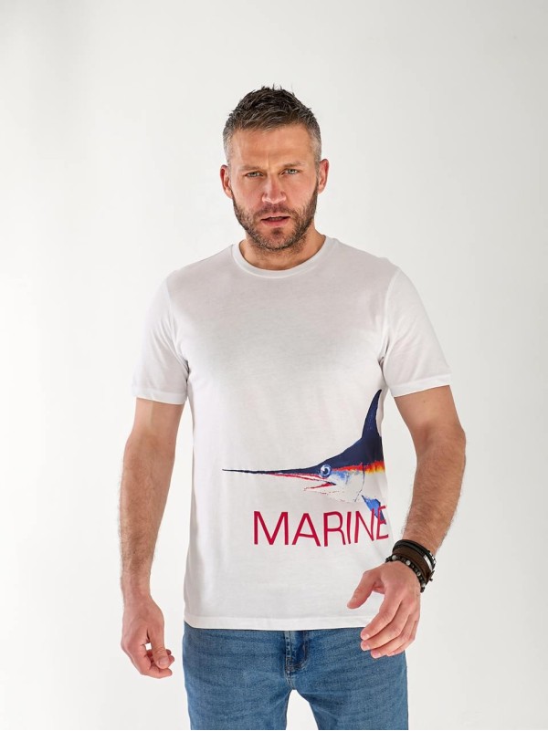 Чоловіча футболка з малюнком бiлого кольору