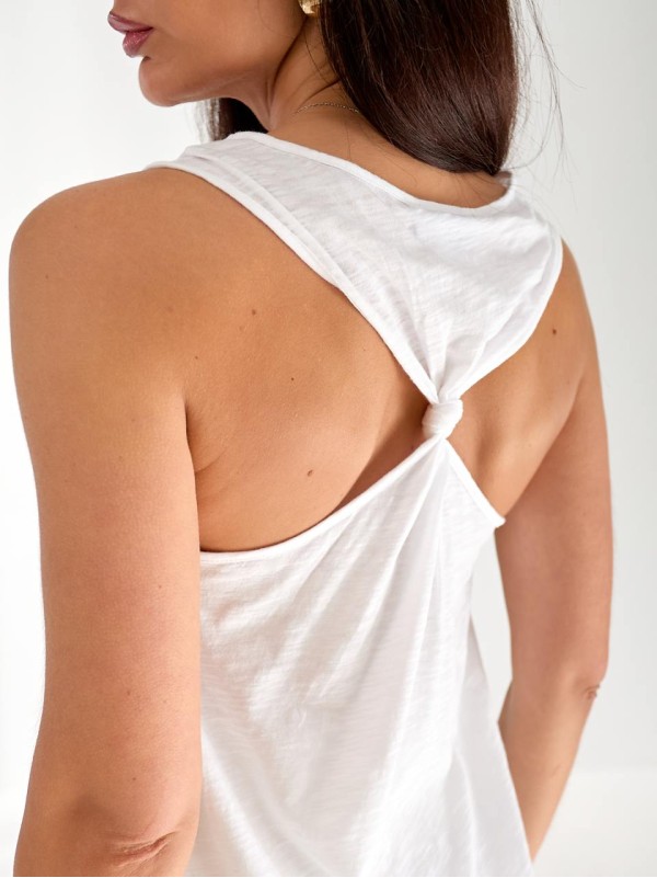 Женская удлиненная майка с надписью белого цвета