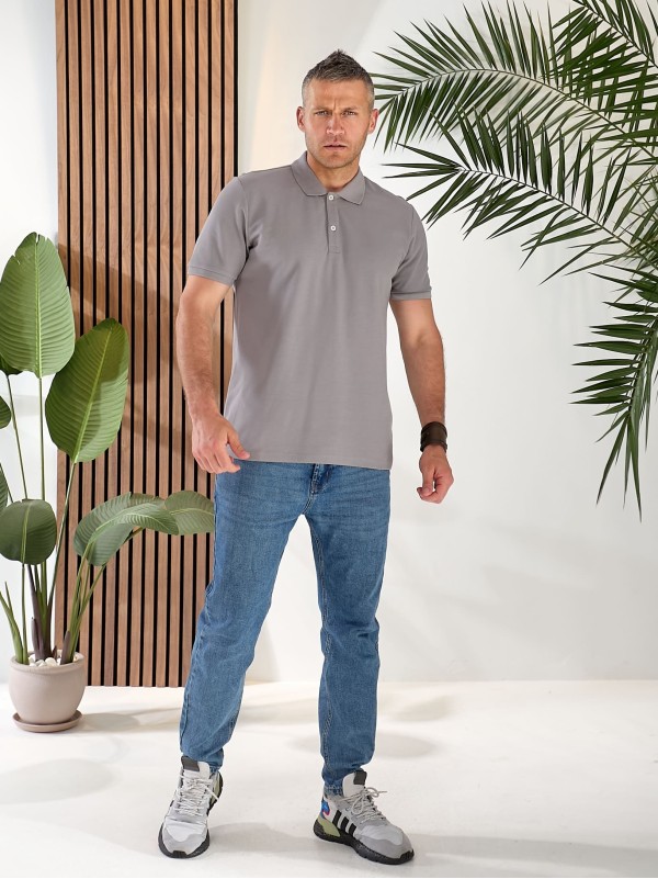 Чоловіча футболка-поло сiрого кольору