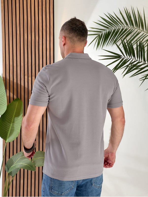 Чоловіча футболка-поло сiрого кольору